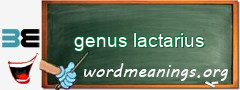 WordMeaning blackboard for genus lactarius